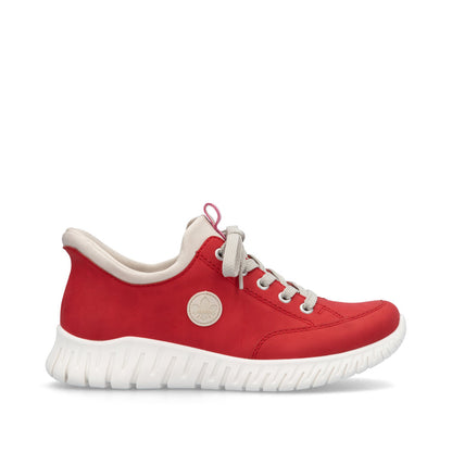 Rieker M5354-33 Scarlet Red Slip On Sneakers