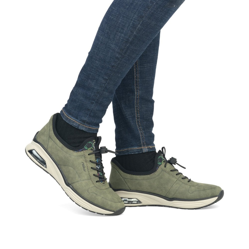 Rieker M5651-54 Green & Black Speed Lacing Shoes