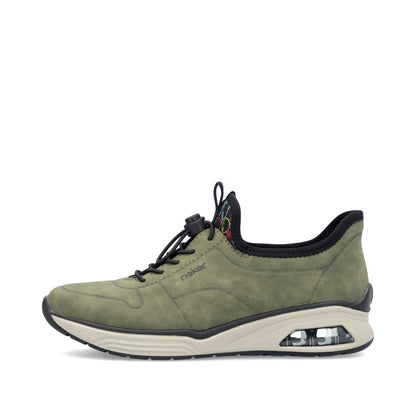 Rieker M5651-54 Green & Black Speed Lacing Shoes