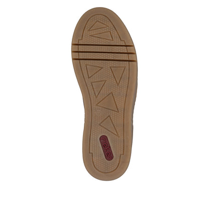 Rieker M7601-30 Wine & White Combi Platform Gum Sole Trainers
