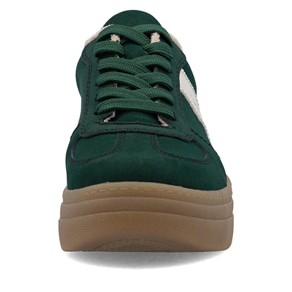 Rieker M7602-54 Green & Cream Combi Platform Gum Sole Trainers