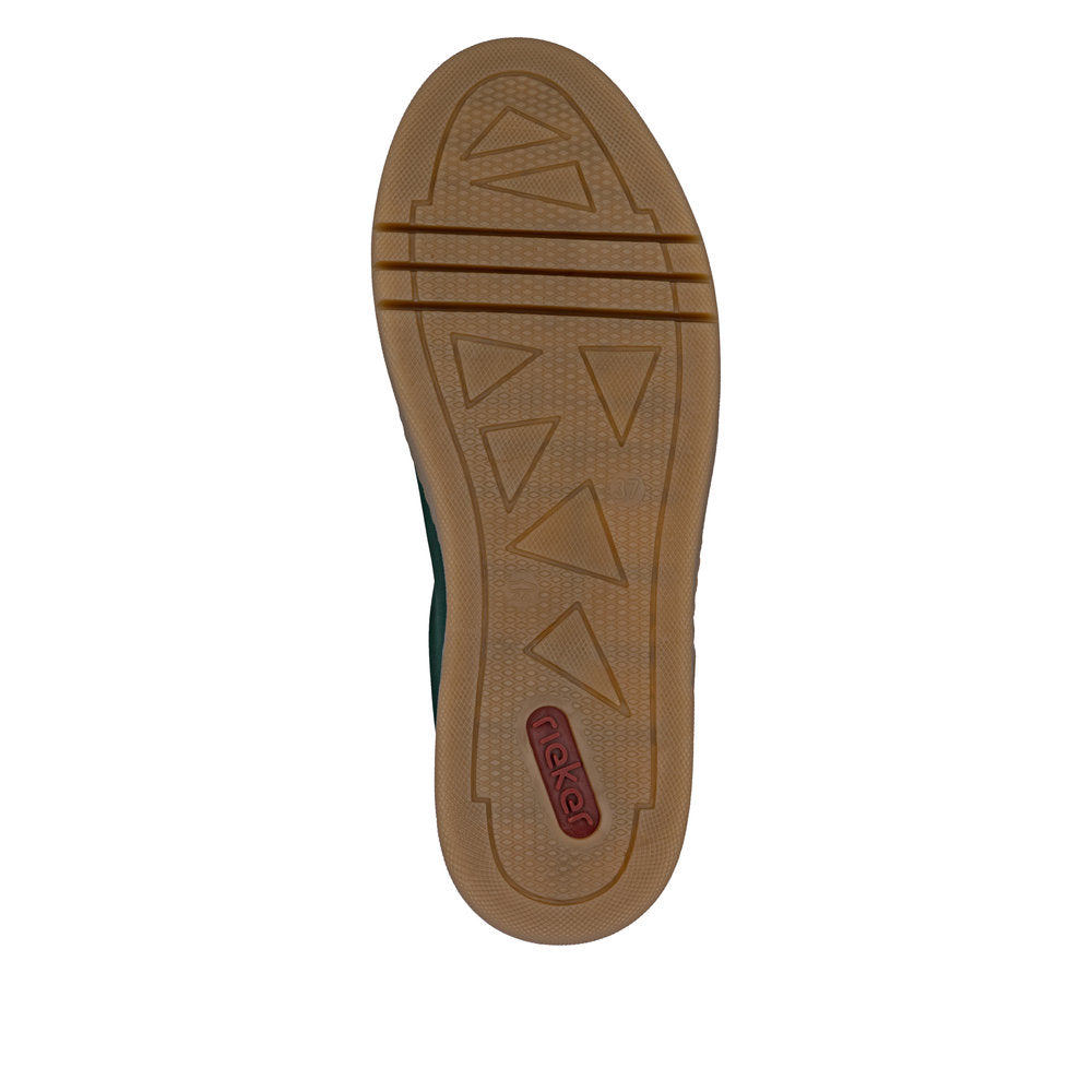 Rieker M7602-54 Green & Cream Combi Platform Gum Sole Trainers