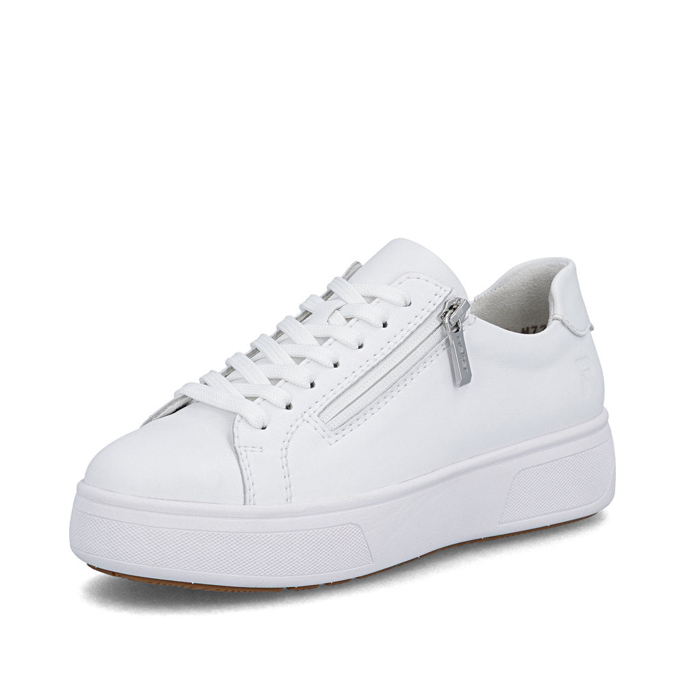 Rieker M7701-80 White F 1/2 Fit Trainers with Zip