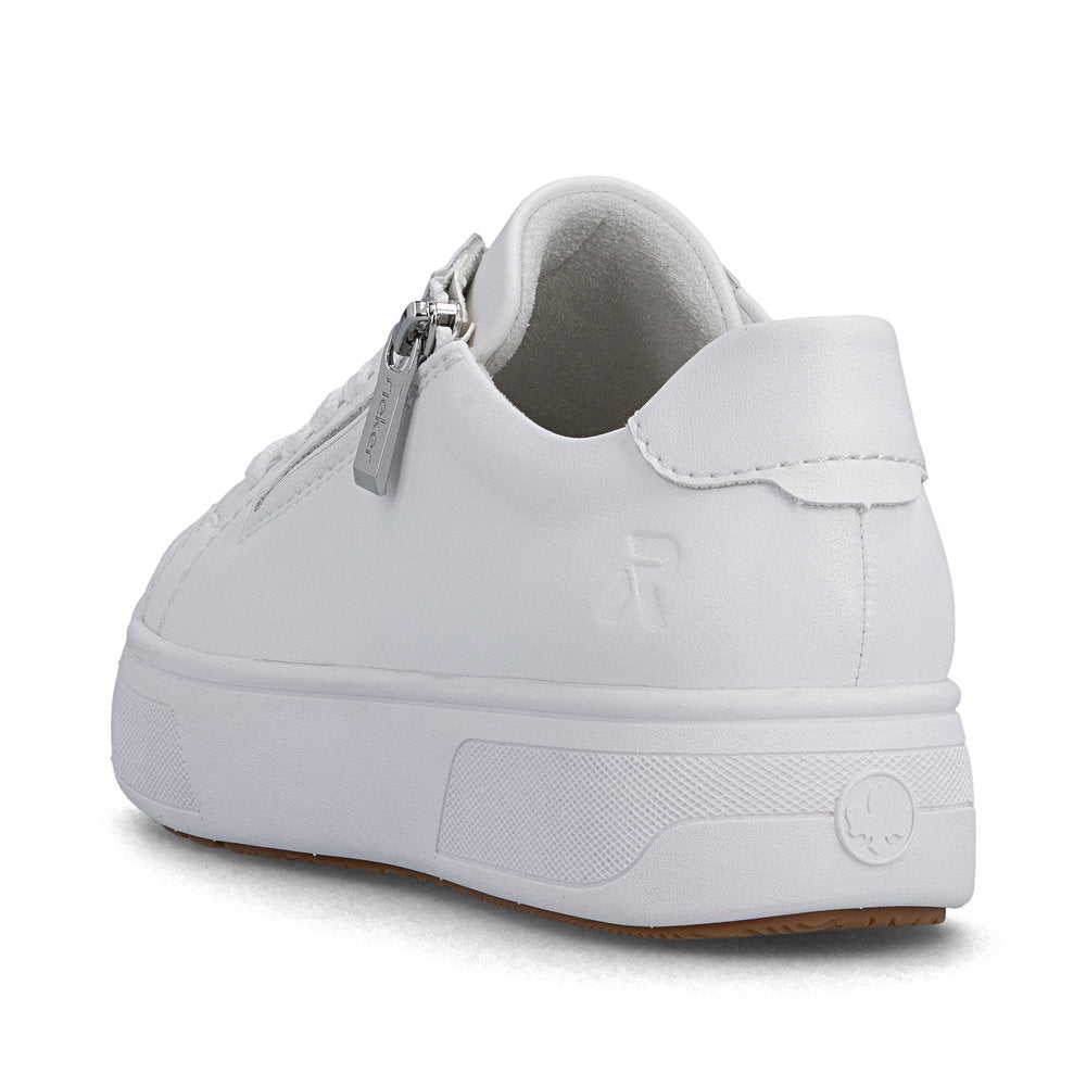 Rieker M7701-80 White F 1/2 Fit Trainers with Zip