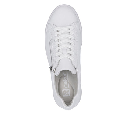 Rieker M7701-80 White F 1/2 Fit Trainers with Zip