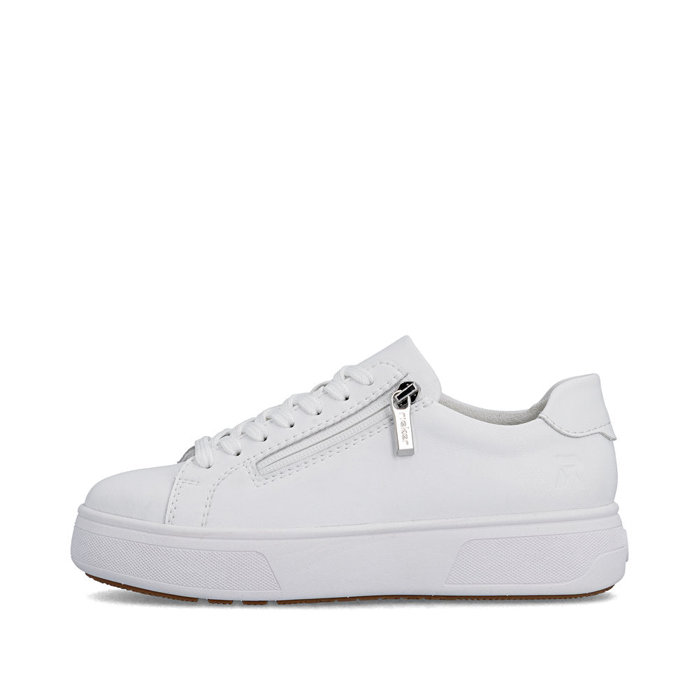 Rieker M7701-80 White F 1/2 Fit Trainers with Zip
