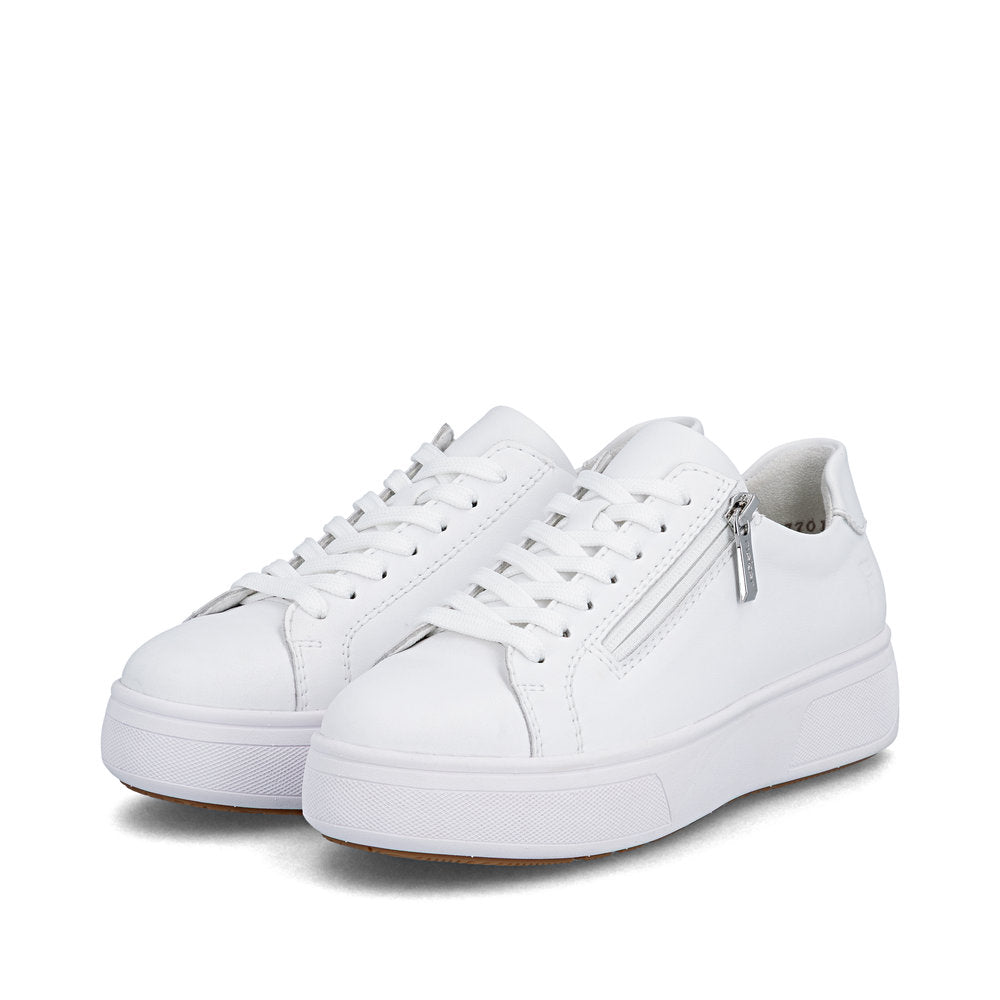 Rieker M7701-80 White F 1/2 Fit Trainers with Zip