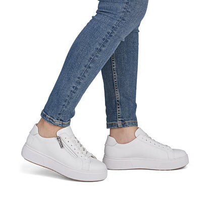 Rieker M7701-80 White F 1/2 Fit Trainers with Zip