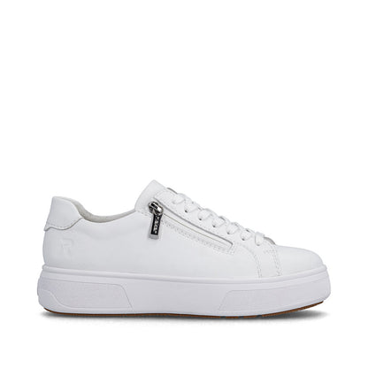 Rieker M7701-80 White F 1/2 Fit Trainers with Zip