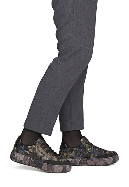 Rieker M7711-26 Nougat Brown & Black Multi Floral Trainers