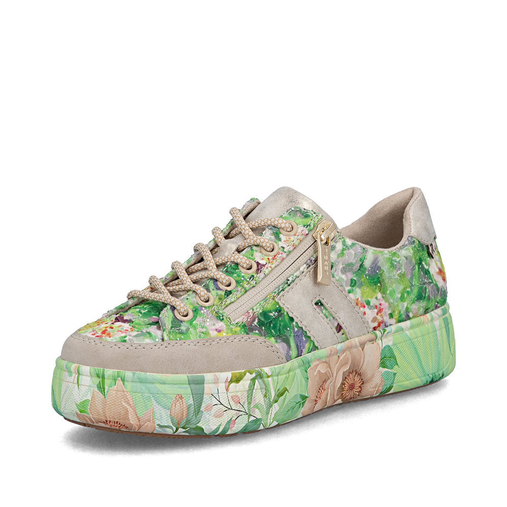 Rieker M7711-91 Beige Green Multi F 1/2 Fit Trainers