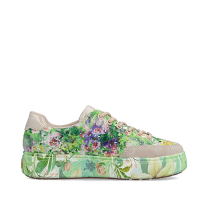 Rieker M7711-91 Beige Green Multi F 1/2 Fit Trainers