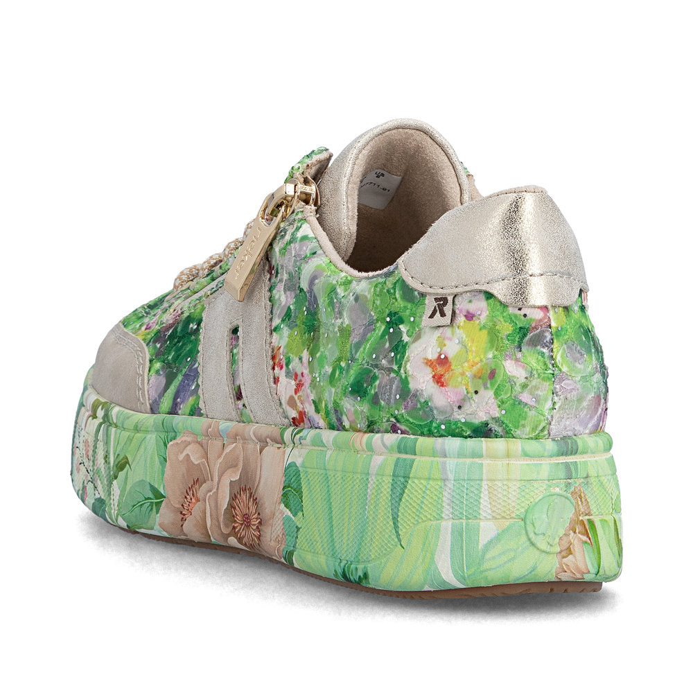 Rieker M7711-91 Beige Green Multi F 1/2 Fit Trainers