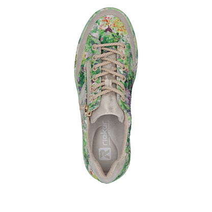 Rieker M7711-91 Beige Green Multi F 1/2 Fit Trainers