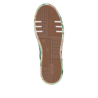 Rieker M7711-91 Beige Green Multi F 1/2 Fit Trainers
