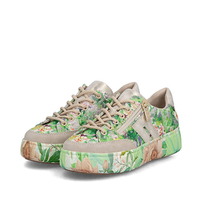 Rieker M7711-91 Beige Green Multi F 1/2 Fit Trainers