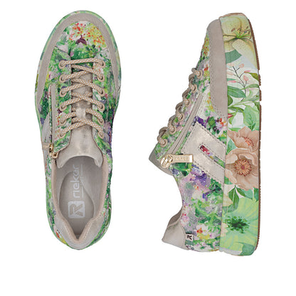 Rieker M7711-91 Beige Green Multi F 1/2 Fit Trainers