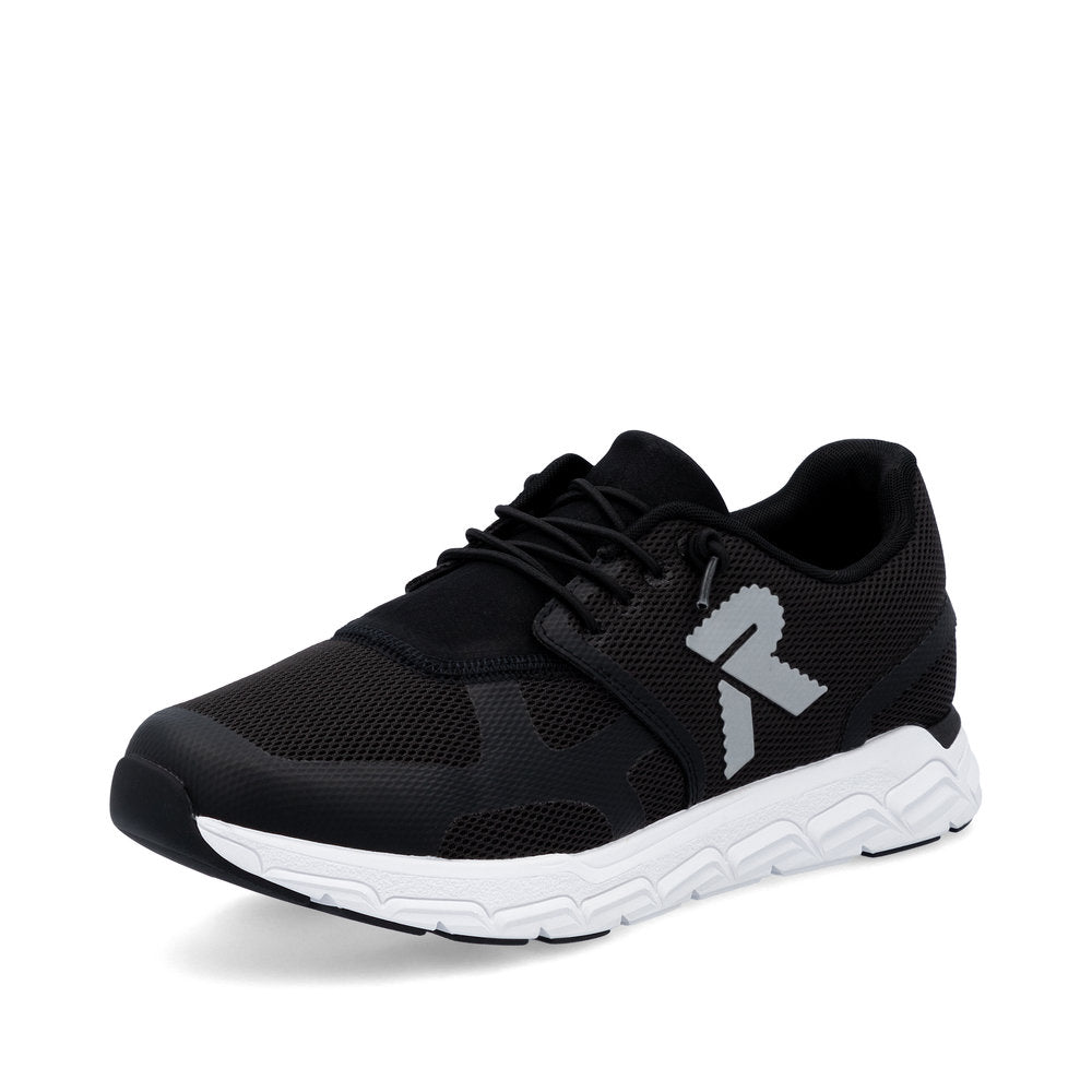 Rieker Soft M9000-00 Black Sneakers with White Sole