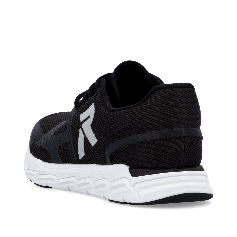 Rieker Soft M9000-00 Black Sneakers with White Sole