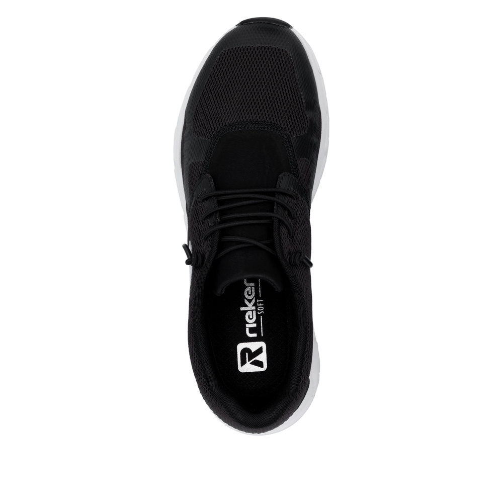 Rieker Soft M9000-00 Black Sneakers with White Sole