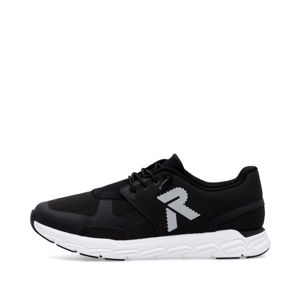 Rieker Soft M9000-00 Black Sneakers with White Sole