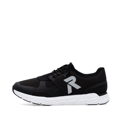 Rieker Soft M9000-00 Black Sneakers with White Sole