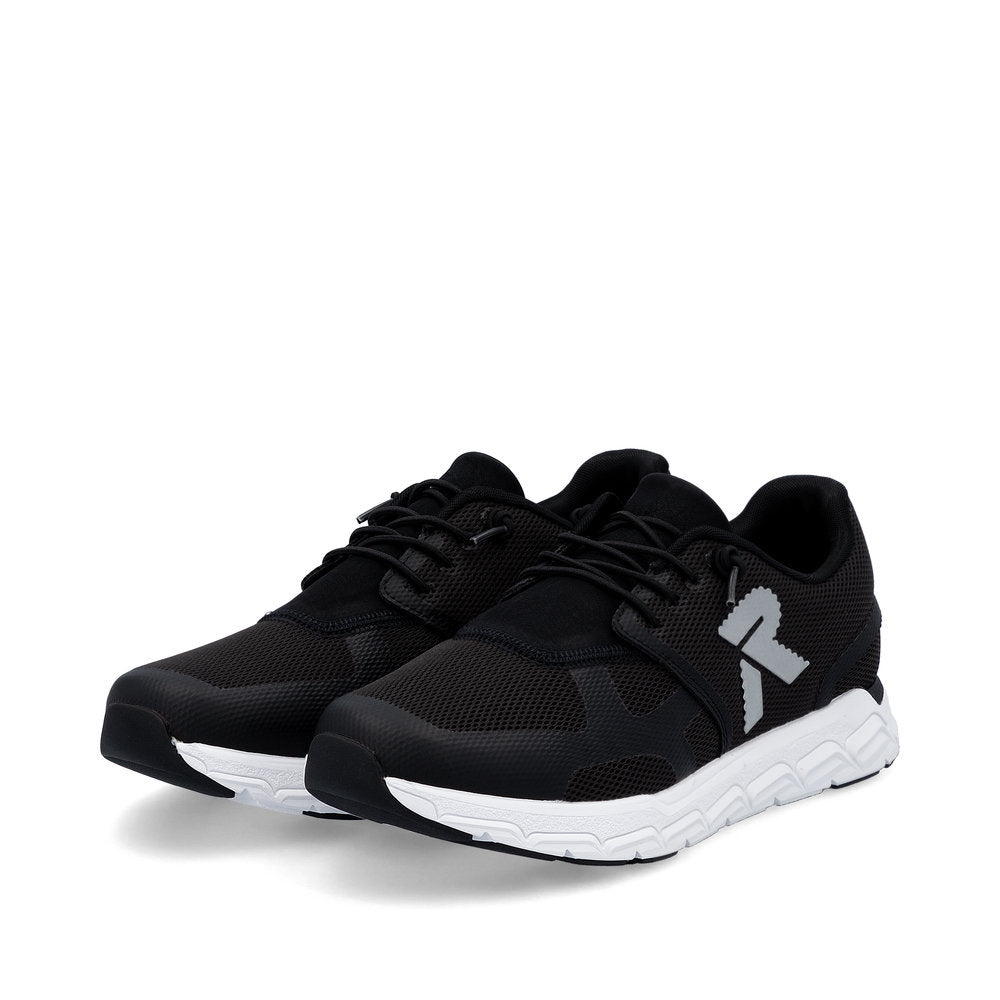 Rieker Soft M9000-00 Black Sneakers with White Sole