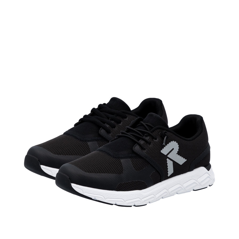 Rieker Soft M9000-00 Black Sneakers with White Sole