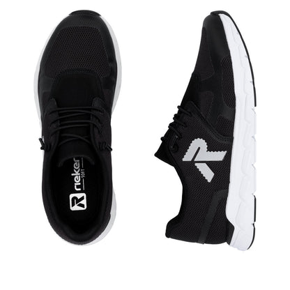 Rieker Soft M9000-00 Black Sneakers with White Sole