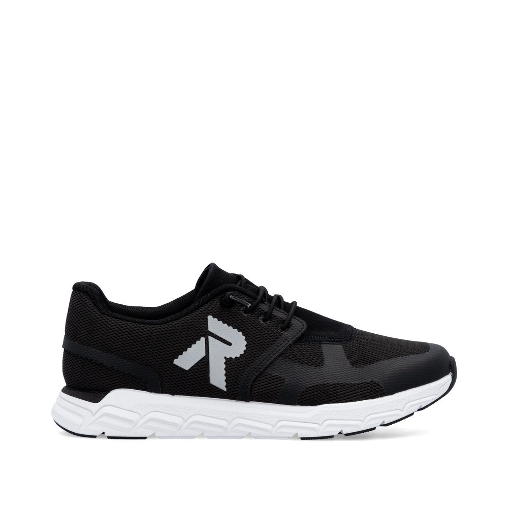 Rieker Soft M9000-00 Black Sneakers with White Sole
