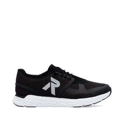 Rieker Soft M9000-00 Black Sneakers with White Sole
