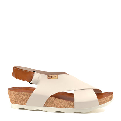 Pikolinos MAHON W9E-0912 Marfil Stone & Tan Sandals with Slingback Strap