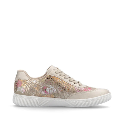 Rieker N0902-90 Beige Floral Mix Sneakers