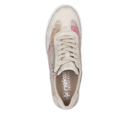 Rieker N0902-90 Beige Floral Mix Sneakers
