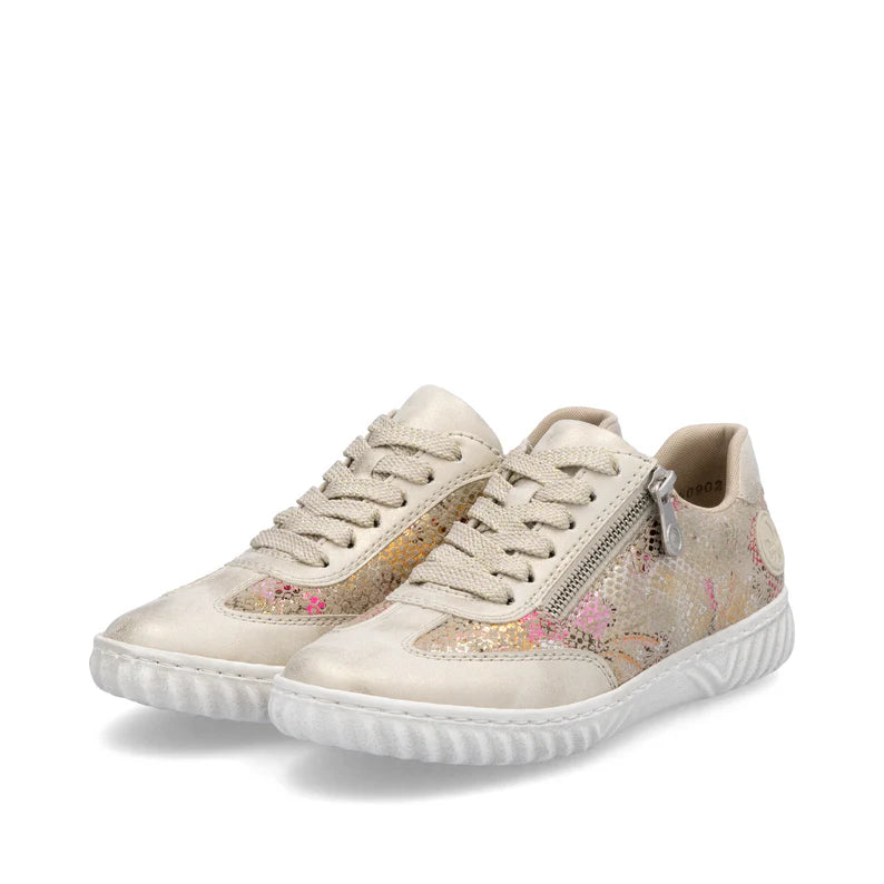 Rieker N0902-90 Beige Floral Mix Sneakers