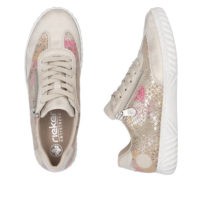 Rieker N0902-90 Beige Floral Mix Sneakers