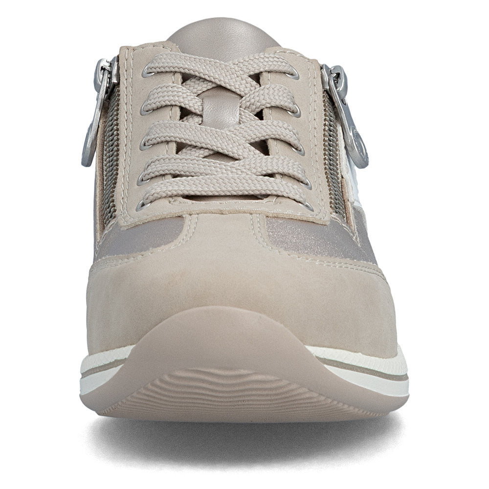 Rieker N1103-90 White, Beige, Light Brass & Gold H Fit Shoes with Zip