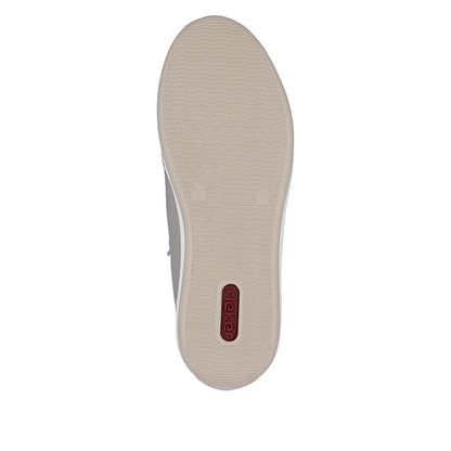 Rieker N1103-90 White, Beige, Light Brass & Gold H Fit Shoes with Zip