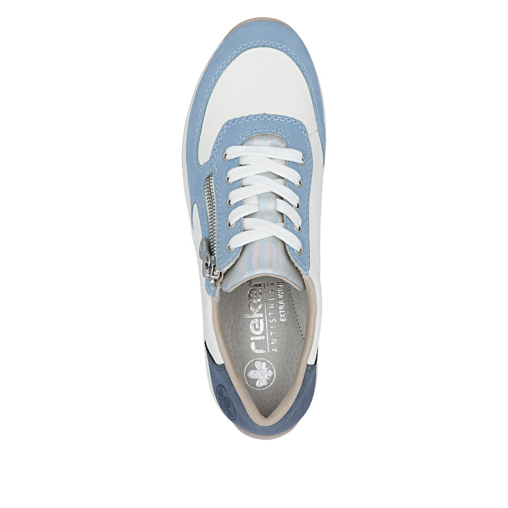Rieker N1112-10 Aqua Blue Combi H Fit Zip Shoes