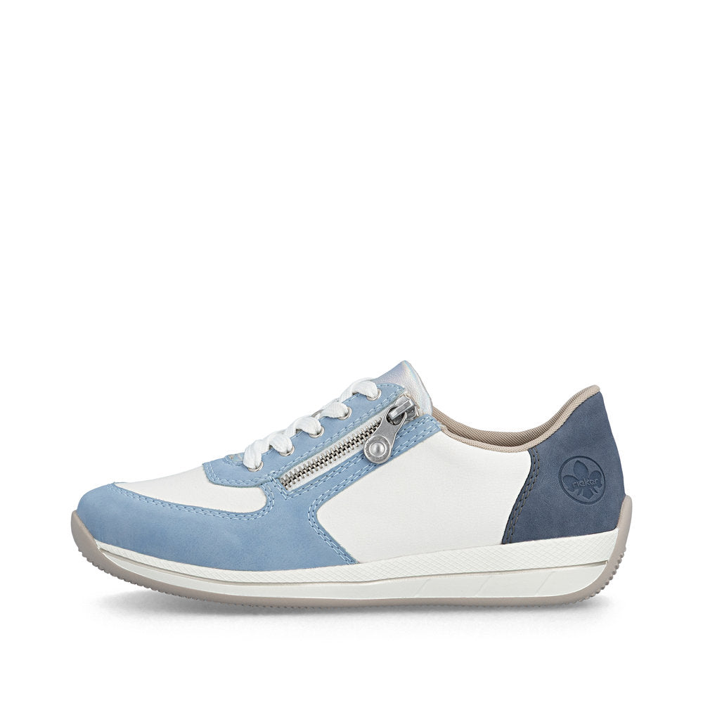 Rieker N1112-10 Aqua Blue Combi H Fit Zip Shoes