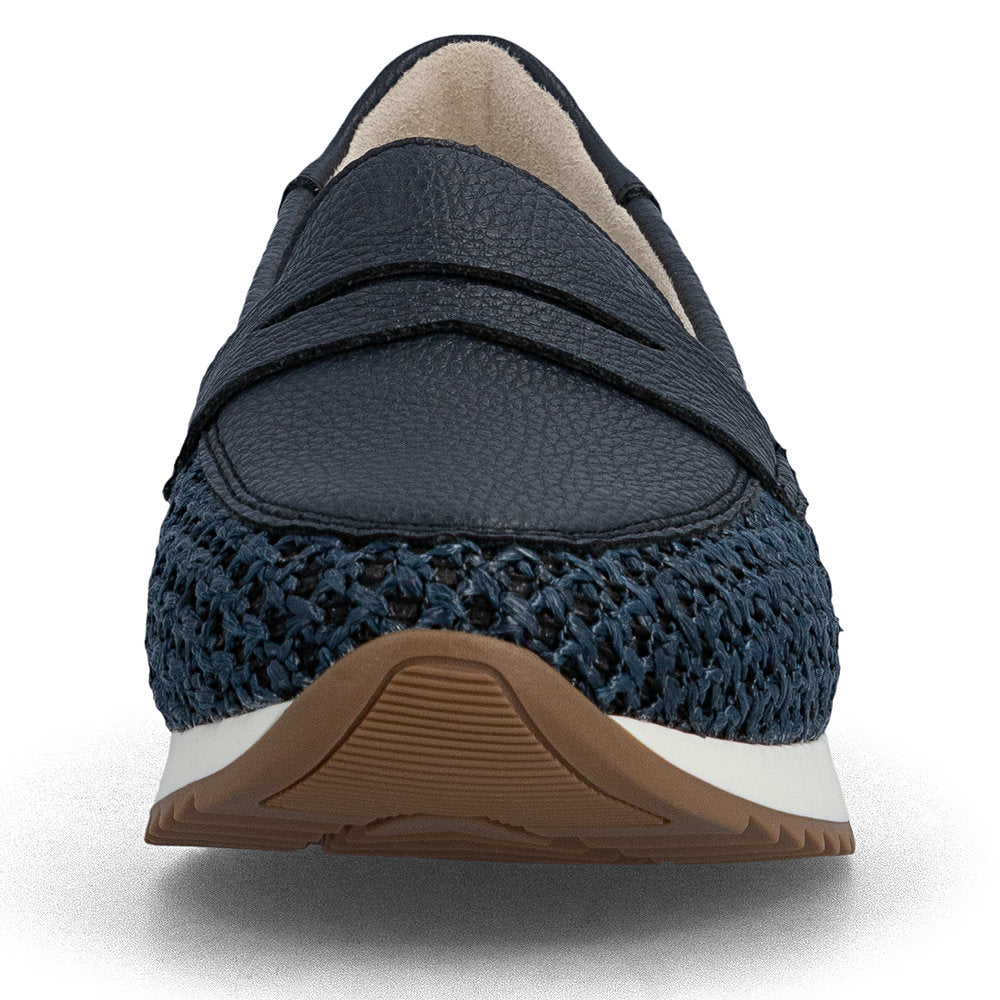 Rieker N1254-14 Navy H Fit Slip On Moccasins