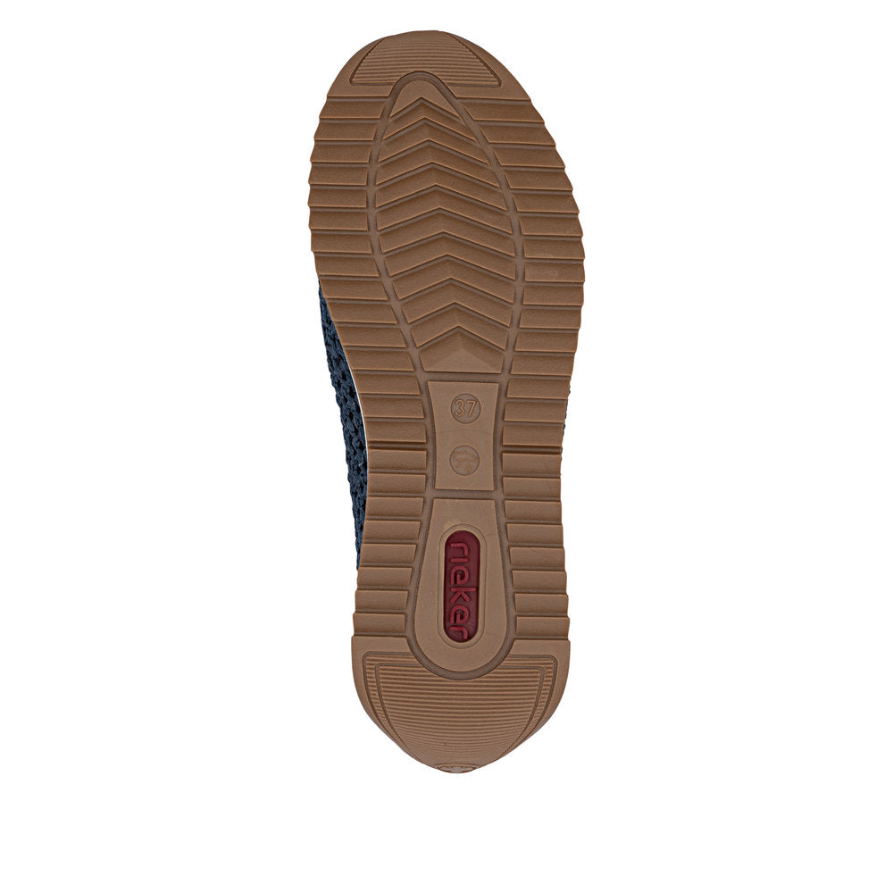 Rieker N1254-14 Navy H Fit Slip On Moccasins