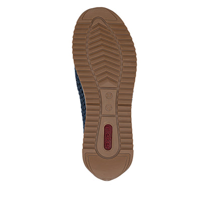 Rieker N1254-14 Navy H Fit Slip On Moccasins