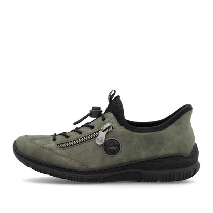 Rieker N3267-54 Green & Black Speed Lace Shoes