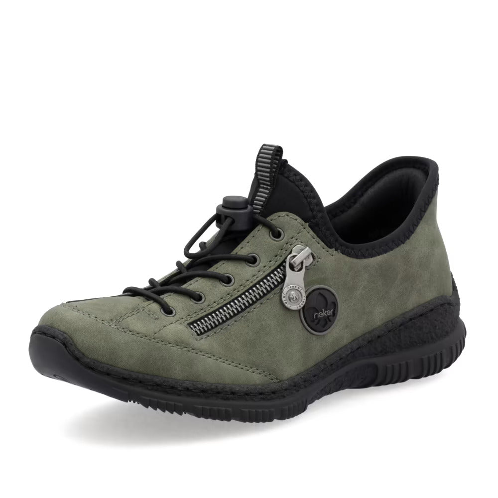 Rieker N3267-54 Green & Black Speed Lace Shoes