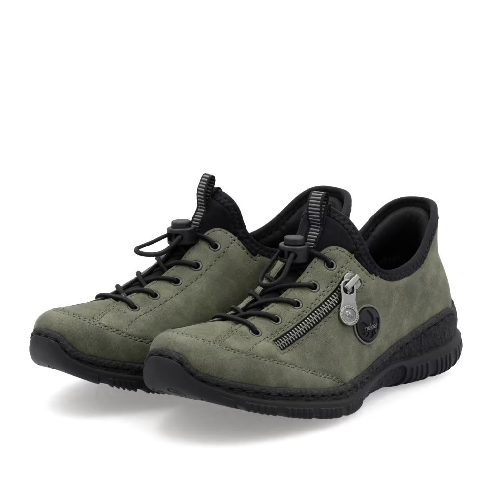 Rieker N3267-54 Green & Black Speed Lace Shoes