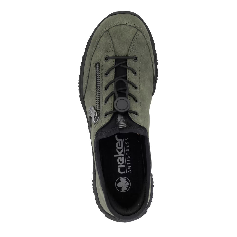 Rieker N3267-54 Green & Black Speed Lace Shoes