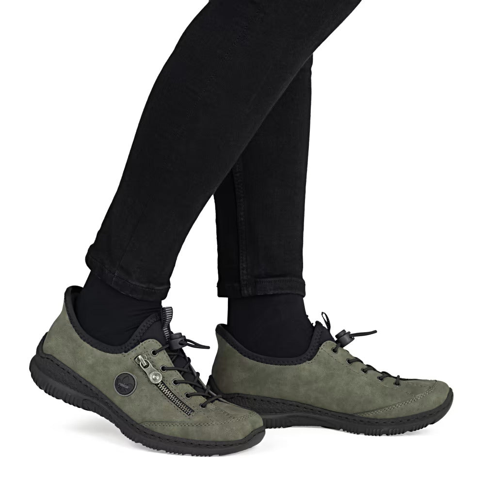 Rieker N3267-54 Green & Black Speed Lace Shoes