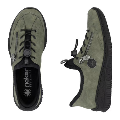 Rieker N3267-54 Green & Black Speed Lace Shoes