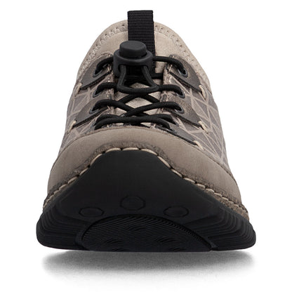Rieker N3271-90 Beige & Bronze Combi Elastic Lace Shoes